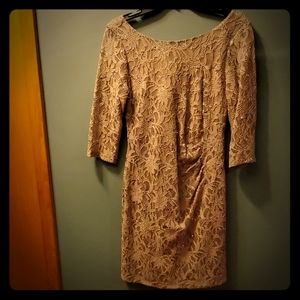 Beige 3/4 sleeve dress